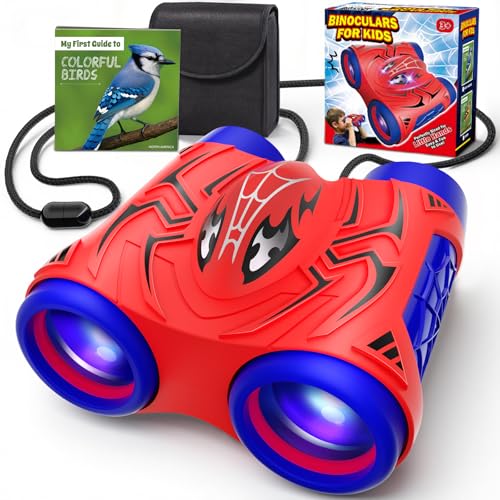 Boy Toys Age 3-12,Binoculars for Kids with Bird Watching Manual&Compass,Outdoor Camping Backyard Toddler Toys,3 4 5 6 7 8 9 10 11 12 Year Old Xmas Birthday Gifts,3-4 4-6 6-8 8-12 Year Old Kids Gift