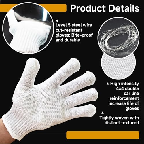 QBLEEV 1 Pair Bird Handling Anti-Bite Gloves, Small Animal Bite Proof Gloves for Training - color: White