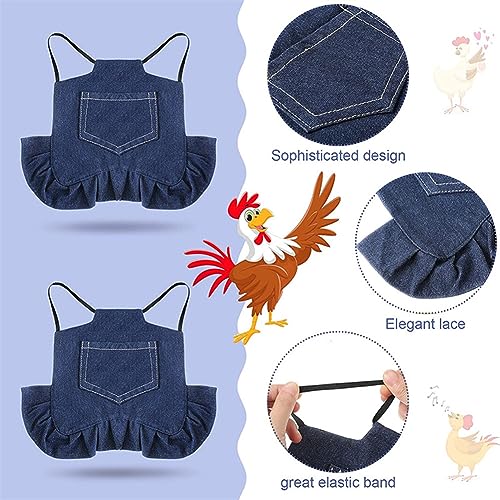 5 Pcs Chicken Saddle Hen Apron with Elastic Straps Denim Hen Feather Protector Jacket Hen Care Supplies