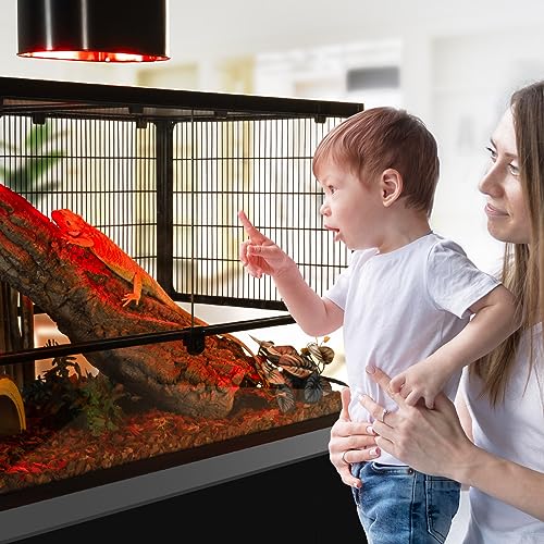REPTI ZOO 150W Infrared Heat Lamp Bulb for Reptile, 2 Pack Infrared Basking Spot Light for Reptiles & Amphibian,Bearded Dragon, Leopard GeckoTurtle,Lizard, Chickens | Pet Brooders Heat Lamp - style: 150W/Infrared Lamp