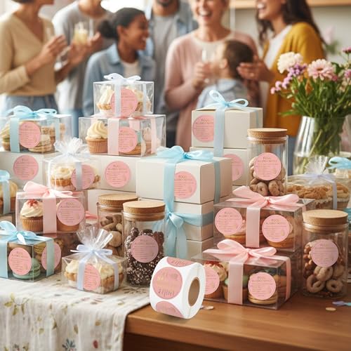 Food Allergy Notice Stickers - 500 Count Allergen Warning Label Gold Foil Adhesive Round Decal Roll, Food Alert Safety for Restaurant Home Kitchen Bakery Cake Shop (2 x 2 Inch, Pink) - color: Food Allergy Pink