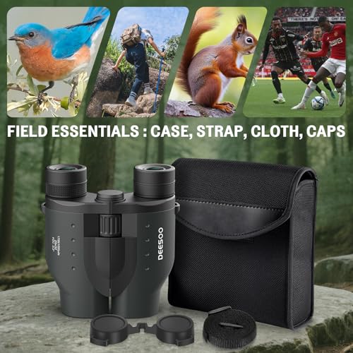 25x32 Compact Bird Watching Binoculars, High Powered for Adults Kids | BAK4 FMC Optics for Cruise Ship, Low Light for Camping Hiking, Eyeglass Friendly for Men Women, Small Size for Travel