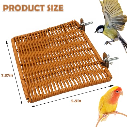 Title: Bird Perch Platform Small Animals Perch Stand Rectangle Breathable Cage Accessory for Cockatiel Parrot (Brown)