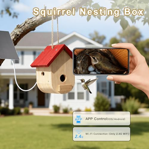Hummingbird House with Camera Solar Powered - style: Smart Hummingbird House