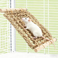 Rat Climbing Toys for Cage, Chewable Natural Hand-Woven Net Seagrass Mat, Cage Ladder Perch for Rats, Rat Ladder Bridge Toy with Mild Grassy Scent, Rodent Hammock Cage Accessories