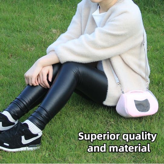 Small Pet Carrier Bag with Adjustable Shoulder Strap Hamster Travel Cage Breathable Carrier Portable Travel Carrier for Birds Sugar Glider Golden Hamsters (Pink B) - color: Pink B
