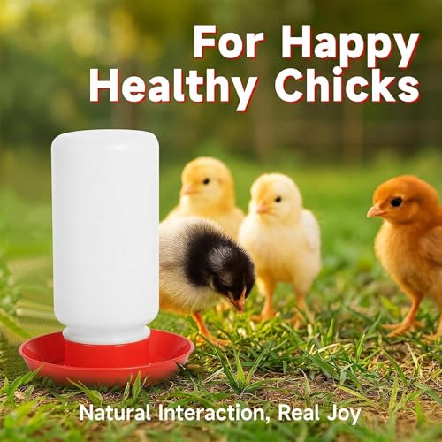 4PCS Chick Feeder and Waterer Kit,Baby Poultry Starter Set for Small Poultry Chicks Ducks Quail Pigeons Birds(Red Chick Feeder Waterer Kit) - color: 4PCS Chick Feeder and Waterer Kit