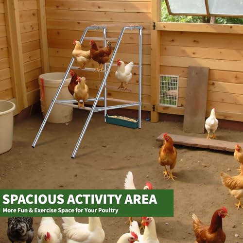 VINGLI Chicken Roosting Bars, Chicken Coop Roosting Perch, Roosting Ladder for Hens, Easy to Assemble for Backyard Poultry (19.3" L x 42" W x 39.4" H) - size: 19.3"L x 42"W x 39.4"H
