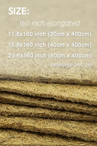 Coconut Fiber Mat, Yarrdfir 16x160 inch Natural Coconut Liners for planters Flower Basket, Natural Coconut Fiber mat, Garden Decoration, Animal pet pad, Reptile Carpet, Snow Mat (16 x 160) - size: 16x160