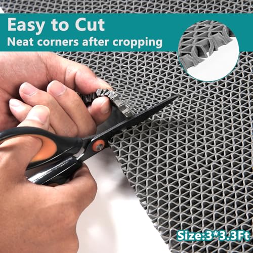 WochiTV Non Slip Drainage Mats PVC Pool Floor Mat 0.23'' Thick Outdoor Indoor Parking Space Mat for Bathroom Garage Basement Backyard Commercial Kitchen 3x3.3Ft, Grey - color: Grey, size: 3 x 3.3 ft