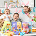 Fulmoon 500 Pieces Easter Plastic Gift Bags Bulk Easter Day Merchandise Bags with Handles Easter Party Favor Bags Rabbit Goodies Bags for Easter Party Favors Decoration