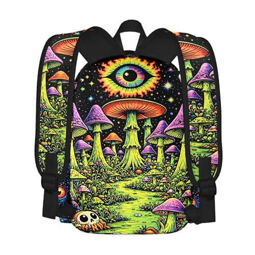 Art Mushroom Kids Backpack School Backpack Teens Bookbag for Girls Boys Hiking Camping Travel Sports - color: Art Mushroom