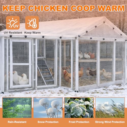 18 Mil Greenhouse Cover, 8x6 FT Clear Heavy Duty Greenhouse Tarp, UV Resistant Waterproof Green House Plastic Covering with Grommets for Garden, Farms, Nursery - size: Clear White 8FTx6FT