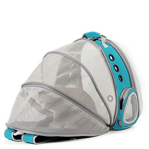 Back Expandable Cat Backpack Carrier, Fit up to 12 lbs, Space Capsule Bubble Window Pet Carrier Backpack for Cat and Small Puppy - color: Green