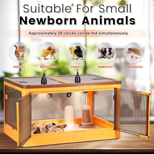 142L Chicken Brooder Box for Chicks Kit with Heater Chicks Warmer Brooder Plate Ducks Tent Pen Thermometer for 30 Ducks Bedding Indoor Quail Brooder (142L) - size: 142L