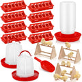 15 Pcs Chick Waterer and Feeder Kit 12-Hole Flip-top Chicken Feeders 1 L Chicken Water Dispenser 1.5 L Hanging Waterer & Feed Scoop Wooden Chicks Perch Chick Starter Kit for Poultry Brooder