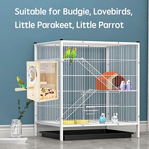 Bird Nest Box Parakeet Breeding Nest Box Bird Nest House Wooden Acrylic Transparent Breeding Box for Finch Lovebirds Cockatiel Budgie Conure Parrot - size: X-Small