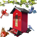 Squirrel Proof Bird Feeders for Outdoors, 6LB Metal Hanging Feeders, Large Wild Feeders for Cardinals, Chickadees, Durable Backyard Feeders (Red) - color: Red