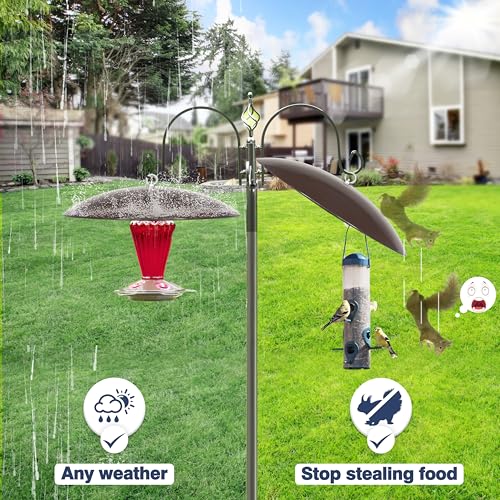 13" Bird Feeder Dome, Hummingbird Feeder Rain Guard, Bird Feeder Cover,Baffle for Bird Feeder Pole,Smart Birds Feeder's Umbrella(Brown), 1 Pack - color: Brown, size: 13Inch / 1 Pack