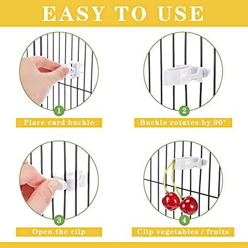 6 Pieces Bird Cage Food Holder Parrot Fruit Vegetable Clips Bird Cage Feeder Clip for Budgie Parakeet Cockatoo Macaw Cockatiel Conure | Clip On Cage Bars, Holds Fruit Veggie Greens, Fits Budgie Cockatoo Macaw Conure, Spring Grip Feeder, 6 Pack