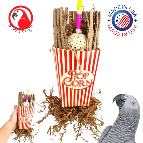 Bonka Bird Toys 2319 Sola Popcorn Medium Large Bird Toy Popcorn Paper Cardboard Rope Sola Atta Forage Chew Amazons Conure African Greys and Other Similar Birds