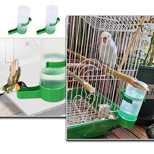 4 Pcs Bebederos para Pajaritos Parakeet Water Dispenser Automatic No Leak | Durable plastic no-leak design for cockatiel budgie lovebird parrot cage. Auto waterer, transparent shell, easy clamp mount.