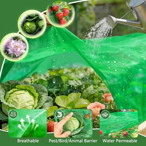 Garden Netting for Raised Beds 2PCS, Raised Garden Bed Plant Netting Cover Mesh with Drawstring for Garden Protection, Rectangular Bird Insect Netting Pest Barrier Screen for Vegetable, 6x3x1ft, Green - color: 2pcs Green Mesh, size: 6x3x1ft