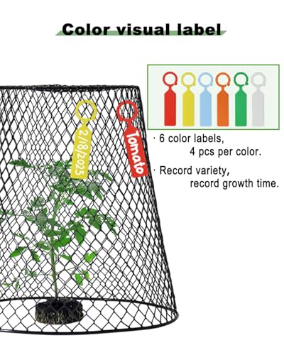 12 Pcs Chicken Wire Cloche Plant Covers, 9 Inch Metal Plant Protectors | Heavy-duty garden netting helps protect plants from rabbits, squirrels, birds and other small animals