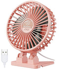 JZCreater USB Desk Fan, Portable Mini Fan, 3 Speeds Desktop Table Cooling, Plug in Power, Rotation Strong Wind, Quiet Personal Small Fan for Home Desktop Office Travel Bedroom, Pink - color: Pink Black
