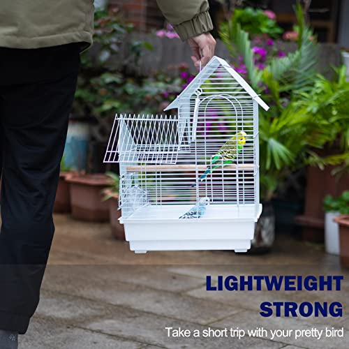 Small Bird Cage, Lightweight Hanging Travel Cage with Removable Tray | Easy to carry and clean, ideal for temporary housing, camping and vet visits with parakeets, canaries, lovebirds and finches. - size: 14.5"L x 13.3"W x 16.5"H