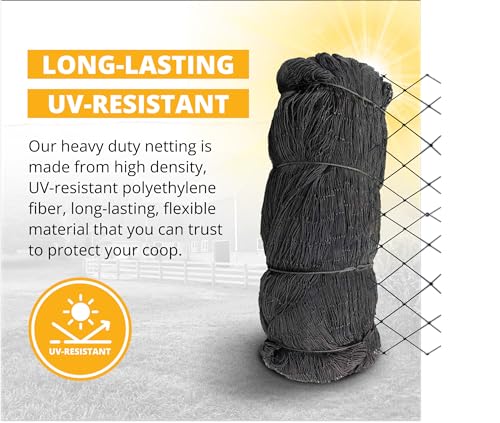 Stromberg's 1" Knotted Netting, Game Bird Netting for Pheasants & Quails, Heavy Duty, Chicken Coops, Gardening, UV-Resistant, 85 lb. Break Strength, 25'x25' | For Pheasants & Quails, Heavy Duty, Chicken Coops, Gardening, UV-Resistant, 85 lb. Break Strengt