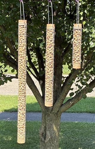 Backyard Birds Unlimited Cedar Whole in-Shell Peanut Outdoor Hanging Wild Bird Feeder Made in the USA-Large 42" Inch - size: Large