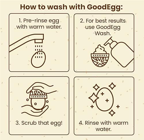 GoodEgg The Original Egg Brush, Silicone Egg Cleaning Brush for Farm Fresh Eggs, Chicken Coop Cleaning Tools, Egg Washer, Chicken Coop Accessories, Standard Sized Eggs, Pink, As Seen On Shark Tank | Patented Silicone Design for Any Size Eggs, Made in the