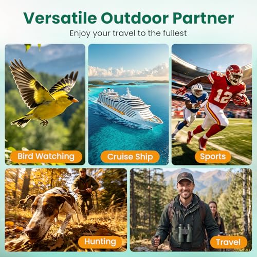Aurosports 15x56 Binoculars for Adults High Powered for Bird Watching Green | Low Light Vision, 22mm Large View, Hunting, Hiking, Travel, Stargazing, Professional FMC BAK4 Prism, Gifts for Men