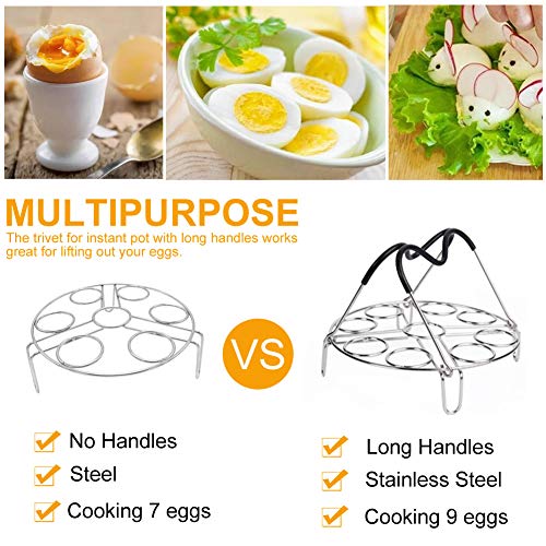 Egg Steamer Rack Trivet with Heat Resistant Handles for Instant Pot Accessories 5,6,8 Quart & Pressure Cooker, Stainless Steel - color: Egg rack