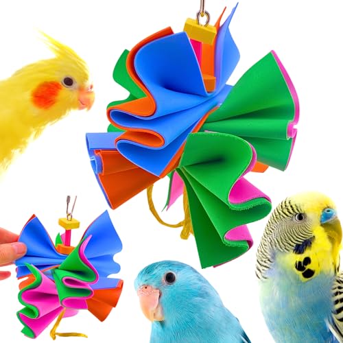 Bonka Bird Toys 1438 Foamy Crush 6" x 6" Foam and Paper Chew Toy for Cockatiels Parakeets Parrotlets and Small Birds Cage Entertainment
