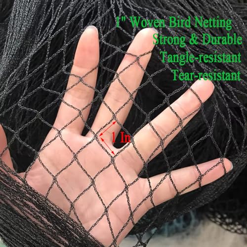25x50 FT Bird Netting, 1" Mesh, Heavy Duty Garden Netting | Strong Woven Netting for Garden Protection, Plants, Fruit Trees, Blueberry Bushes, Vegetables, Chicken Coops & Porches - size: 25x50FT-1"
