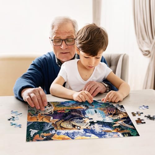 Jeacirio Kids Puzzles Ages 5-8 - Wild Animals Puzzles 100 Piece Jigsaw Puzzles for Kids Ages 4-6 Toddler Puzzle, World of Animals Collection Puzzles Gift Educational Toys for Boys and Girls 4-Pack - style: World of Animals