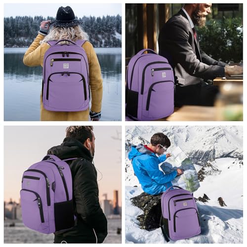Laptop Backpack,Business Travel Anti Theft Slim College Backpack | Water Resistant Durable Computer Bag Gift for Women & Men Fits 15.6 Inch Laptop and Notebook - Purple - color: Purple, size: 15.6 Inch, style: Laptop