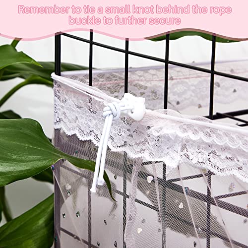 Shappy Large Bird Cage Cover, Bird Cage Seed Catcher, Adjustable Star Pattern Nylon Mesh Net for Parrot Parakeet Macaw Pet Supplies(Pink) - color: Pink