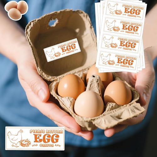Please Return Egg Carton Stickers 1x2.5 Inch Farm Fresh Eggs Carton Labels 480 Pcs Eggs Carton Labels Egg Stickers Chicken Egg Cartons Sticker for Chicken Container Packaging Stickers