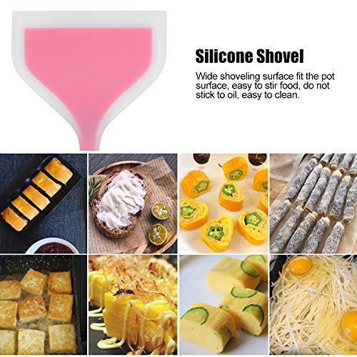 Silicone Pancakes Shovel Wide Spatula Turner, Soft Edge Turner - color: Green,pink