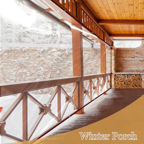 Clear Tarp, 7x12ft - Large Tarps Heavy Duty Waterproof with Grommets - Ideal for Clear Window Plastic Winterizing Greenhouse Sheeting for Plants Gardens Chicken Coops - size: 7'x12'