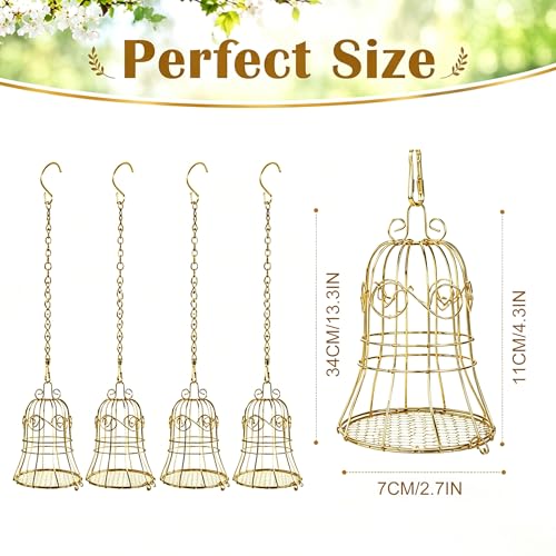 5PCS Bell Shaped Bird Nesting Material Holder, Refillable Material Holder for Wild Birds and Hummingbirds, Wild Bird Nesting Station for Patio, Bird Watching Gifts for Bird Lovers