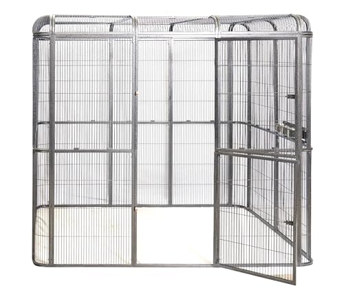SENY Heavy Duty Walk-in Bird Aviary Cage, Metal, Expandable, 79x86x62 Inches, for Parrots, Macaws, Cockatoos, Reptiles, Dogs (Wire Size: 0.14", 86" L x 62" W x 79" H)