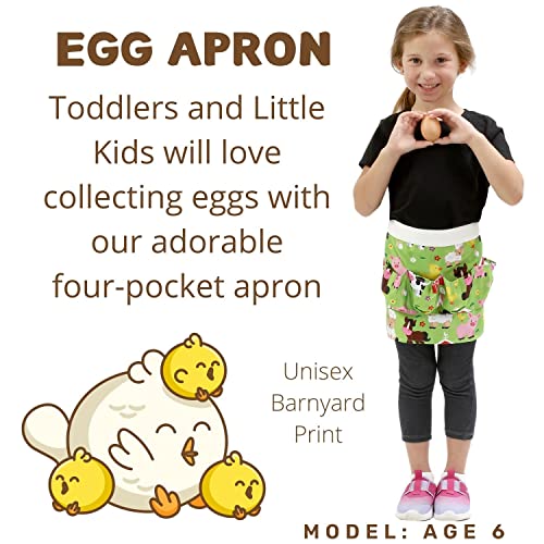 Plum Hill Chicken Egg Collecting Apron - Egg Gathering Aprons for Toddlers and Little Kids - Child Egg Apron for Fresh Eggs - color: Multicolor