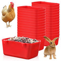 26 PCS Chicken Feeder Cups, 18 OZ Cage Cups for Chickens, Hanging Rabbit Feeder Waterer Cups, Plastic Birds Feeders for Pet Bunny Gamefowl Poultry Parrot(Red)