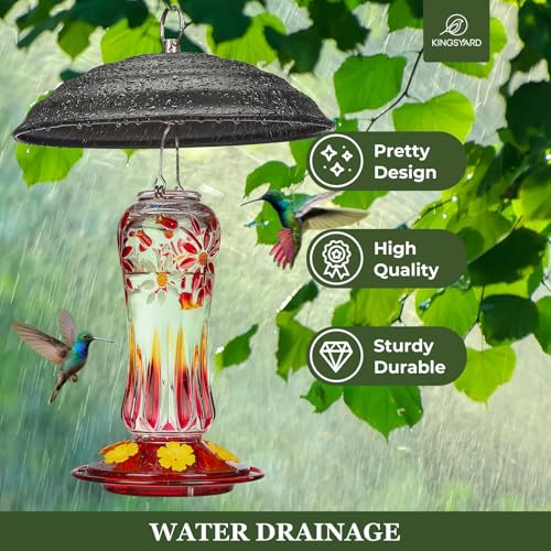 Kingsyard Metal Squirrel Baffle for Bird Feeders Hanging, Rain Guard Cover | 11 in, Chew-Proof & Squirrel-Proof, Ready to Use, Fits Most Feeders Outdoors, Weatherproof, Easy to Clean, Black - color: Black