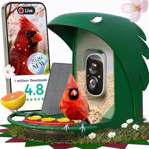 PerchMe® 2026 New AI Bird Feeder with Camera Solar Powered -2K HD Live View,Smart Bird House Camera Wireless Outdoor,DIY Add-ons,Pefect Birding Gift for Parents & Families
