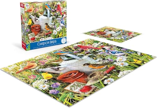 Ceaco - Garden Birds - 500 Piece Jigsaw Puzzle for Adults | Art by Greg Giordano, Made in USA, Includes Poster, Giftable, Frameable